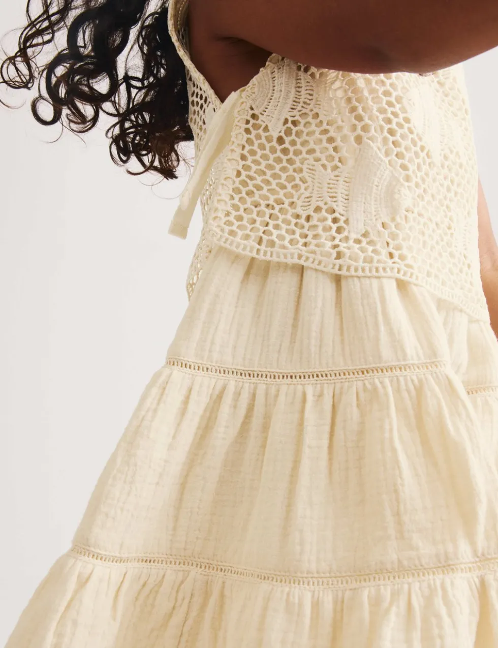 Pure Cotton Crochet Fish Sleeveless Dress (2-10 Yrs)