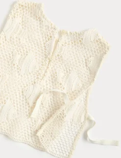 Pure Cotton Crochet Fish Sleeveless Dress (2-10 Yrs)