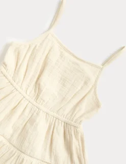 Pure Cotton Crochet Fish Sleeveless Dress (2-10 Yrs)