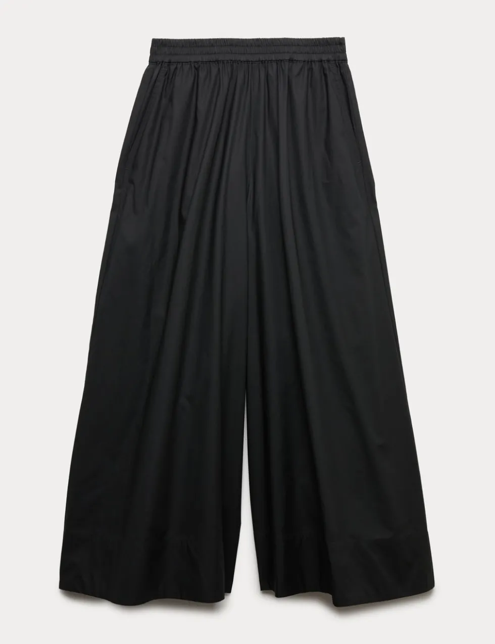 Pure Cotton Cropped Palazzo Trousers