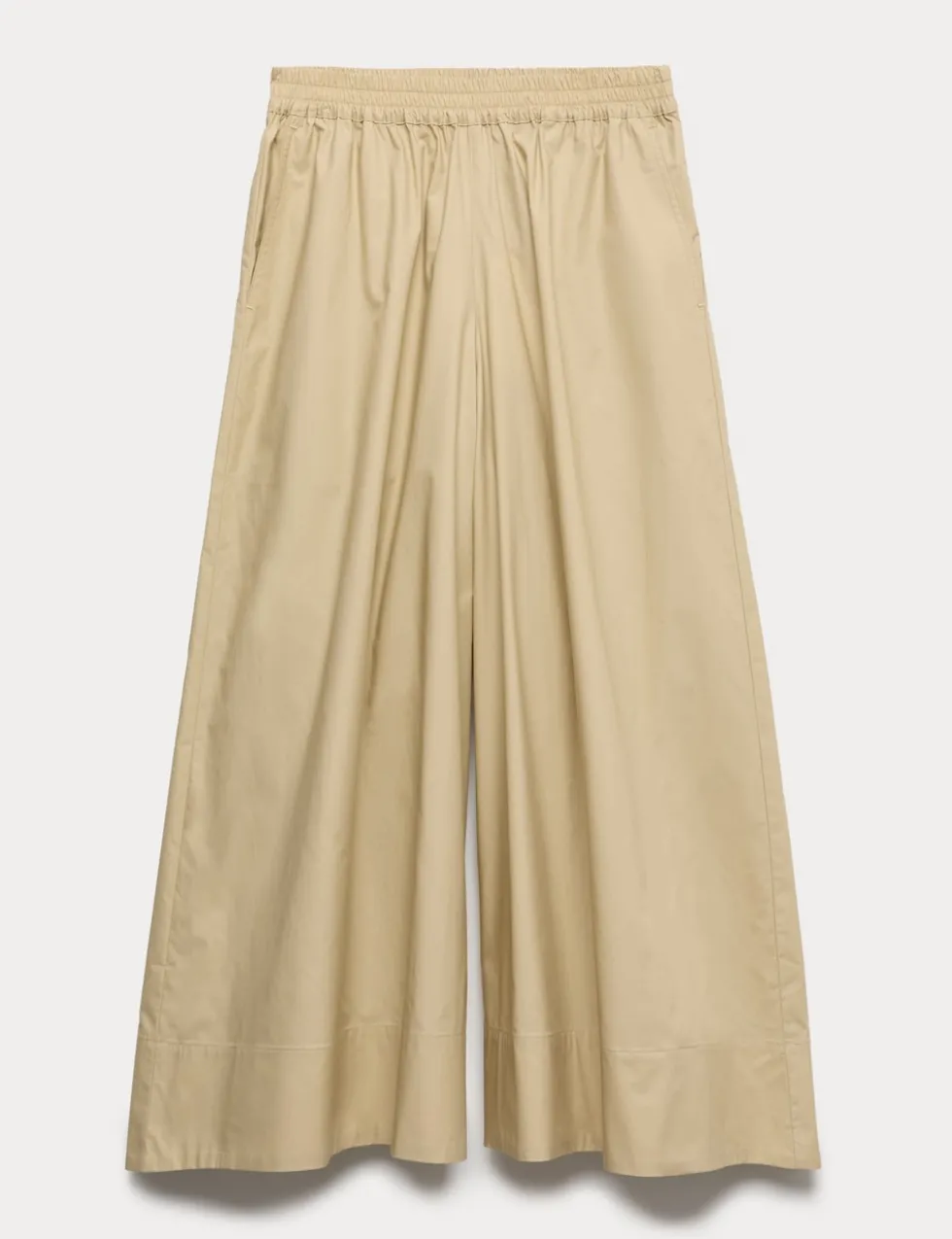 Pure Cotton Cropped Palazzo Trousers
