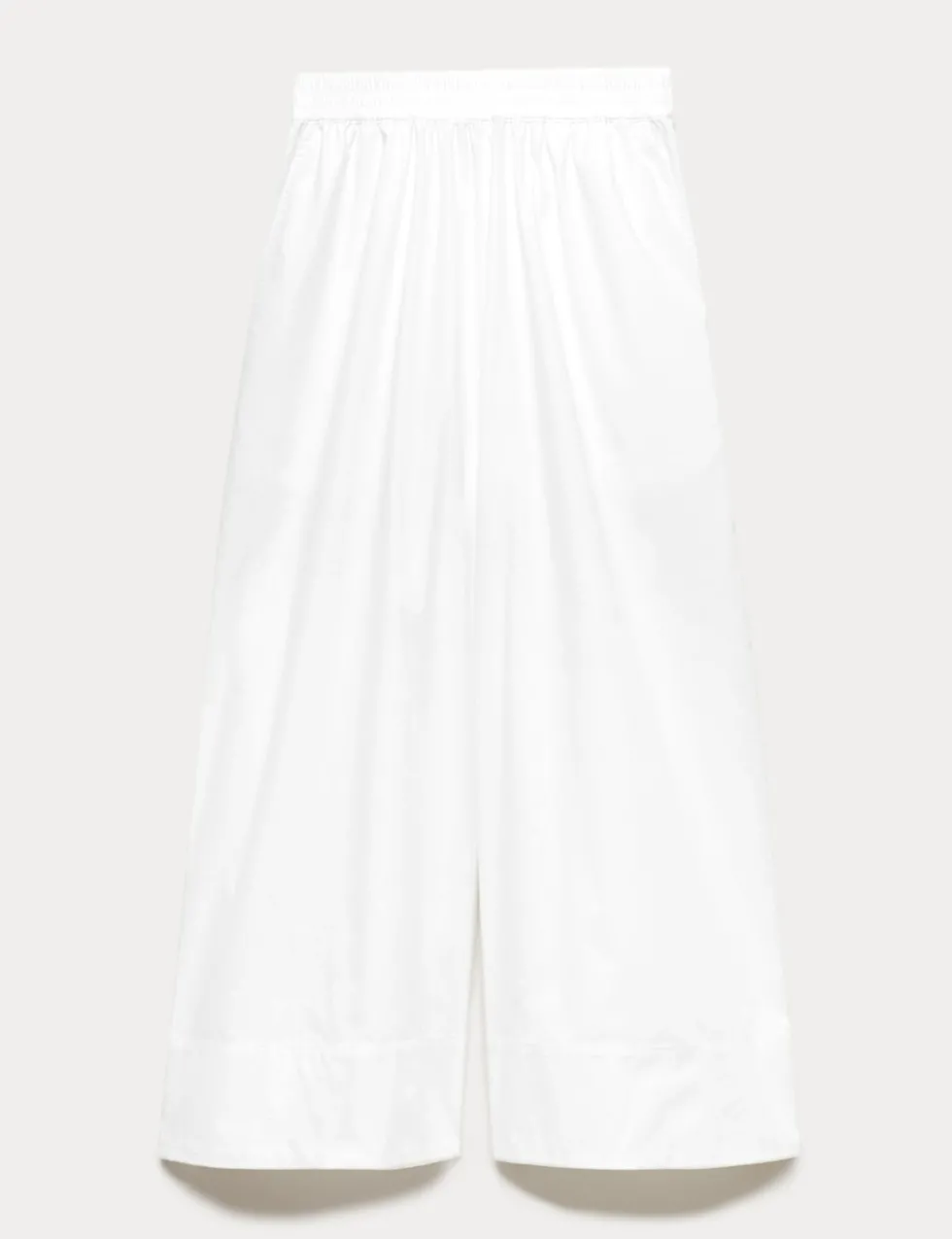 Pure Cotton Cropped Palazzo Trousers