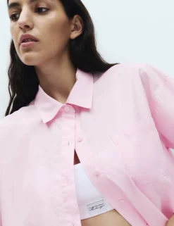 Pure Cotton Cropped Pyjama Shirt