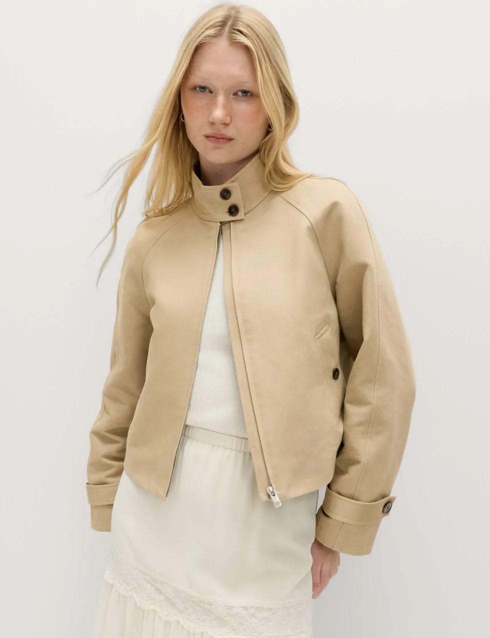Pure Cotton Cropped Utility Jacket