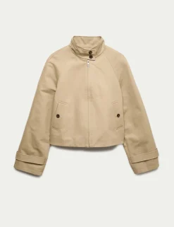Pure Cotton Cropped Utility Jacket