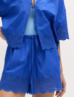 Pure Cotton Cutwork Beach Shorts