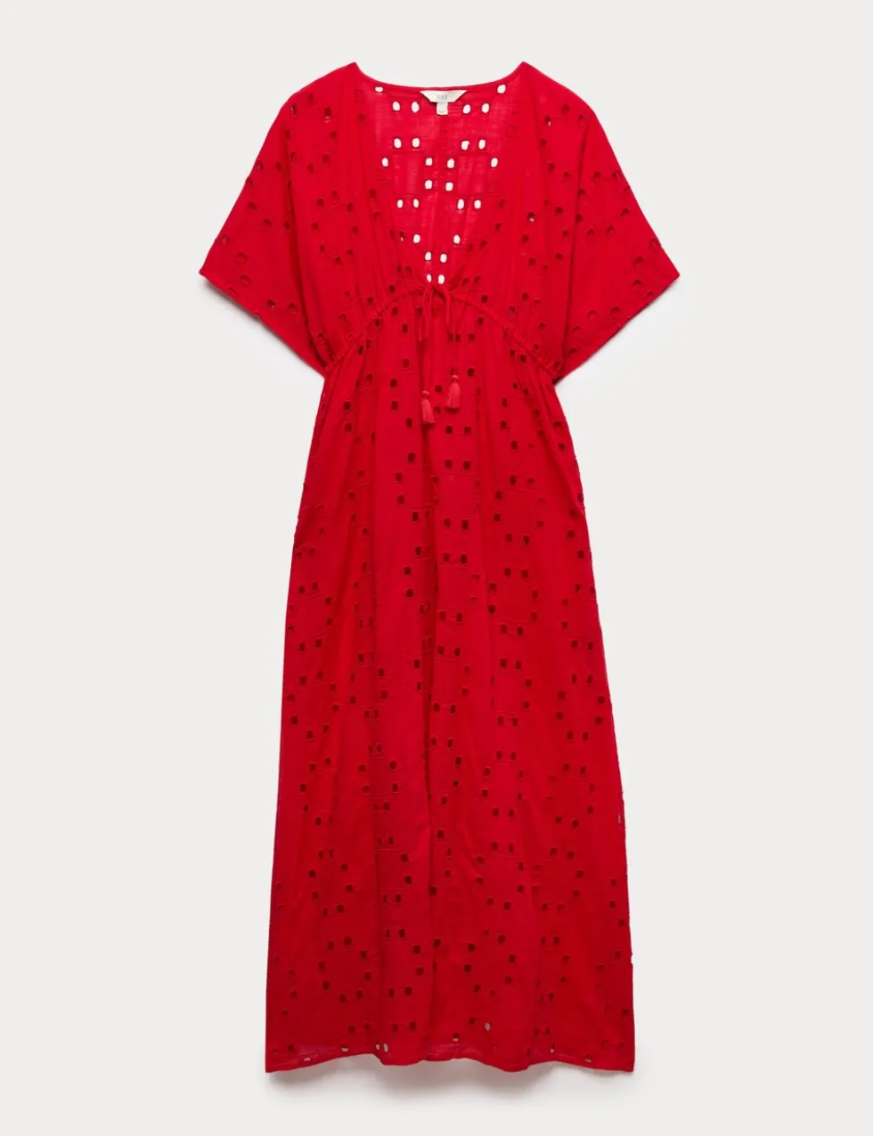 Pure Cotton Cutwork Detail Maxi Kaftan