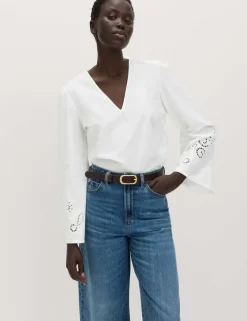 Pure Cotton Cutwork Detail Blouse