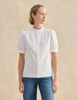 Pure Cotton Cutwork Detail Blouse