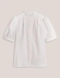 Pure Cotton Cutwork Detail Blouse