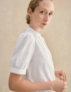 Pure Cotton Cutwork Detail Blouse