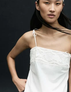 Pure Cotton Cutwork Mini Cami Dress