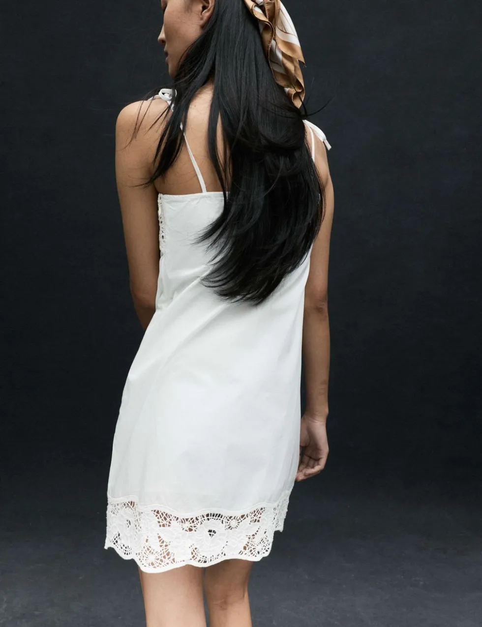 Pure Cotton Cutwork Mini Cami Dress