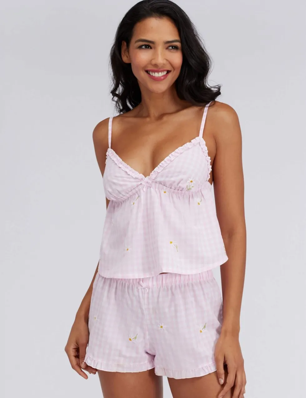 Pure Cotton Daisy Gingham Pyjamas in a Bag