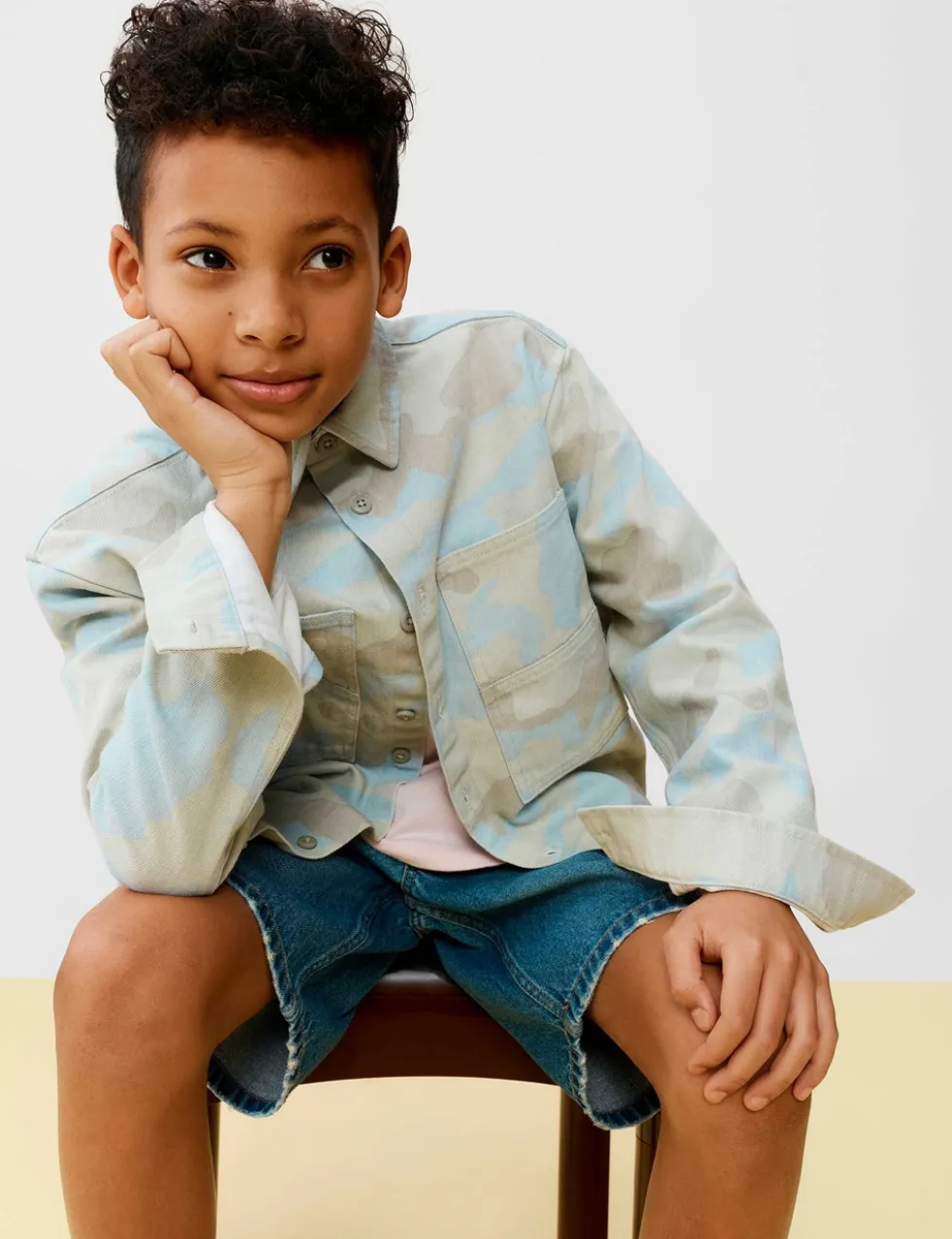 Pure Cotton Denim Camouflage Shirt (6-16 Yrs)