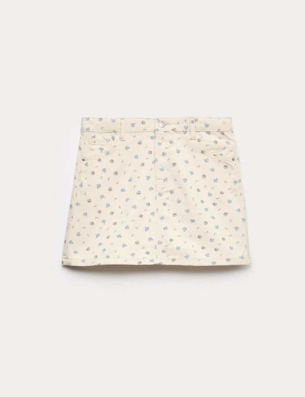 Pure Cotton Denim Ditsy Floral Skirt (2-16 Yrs)