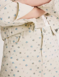 Pure Cotton Denim Ditsy Floral Skirt (2-16 Yrs)