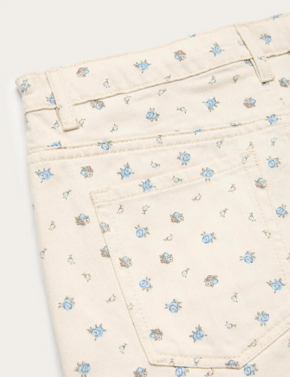 Pure Cotton Denim Ditsy Floral Skirt (2-16 Yrs)