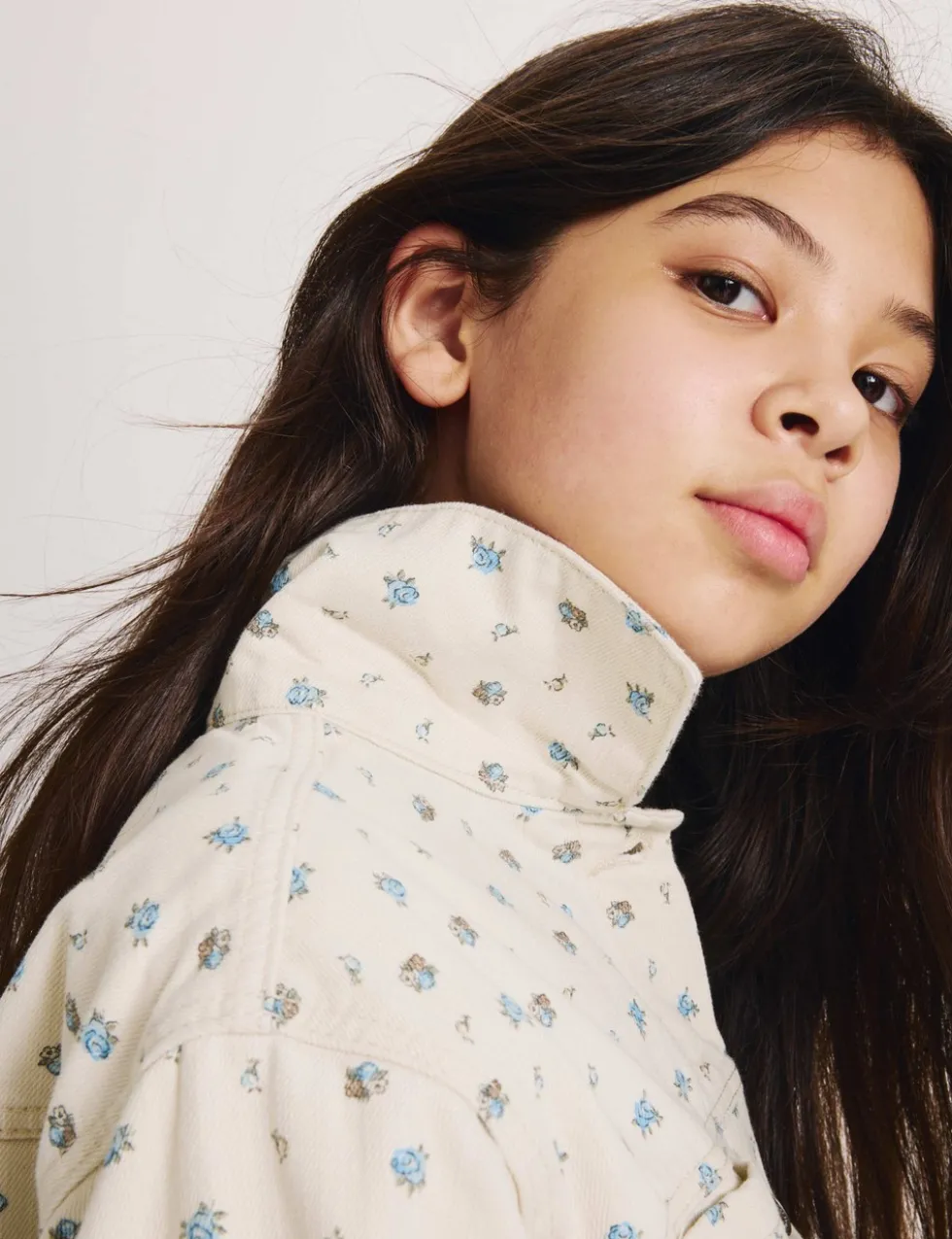 Pure Cotton Denim Ditsy Floral Jacket (2-16 Yrs)