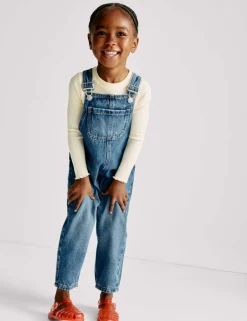 Pure Cotton Denim Dungarees (2-8 Yrs)