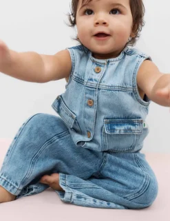 Pure Cotton Denim Gilet (0-2 Yrs)