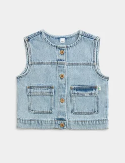 Pure Cotton Denim Gilet (0-2 Yrs)