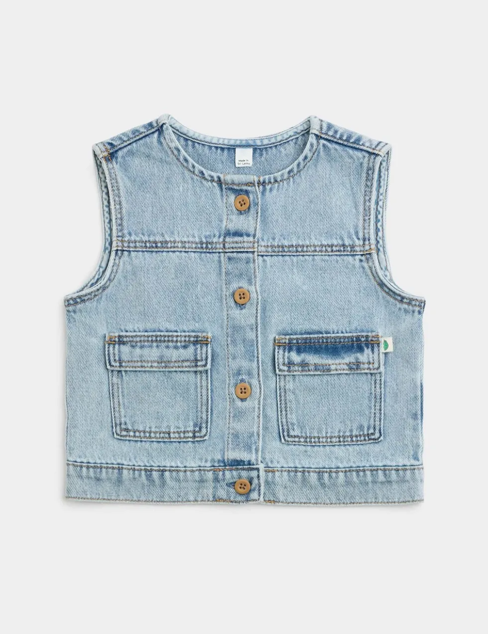 Pure Cotton Denim Gilet (0-2 Yrs)
