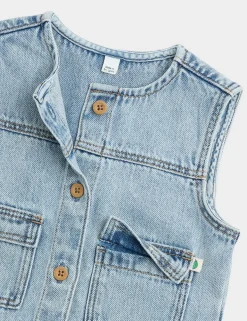 Pure Cotton Denim Gilet (0-2 Yrs)