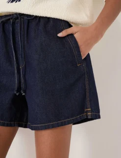 Pure Cotton Denim High Waisted Shorts