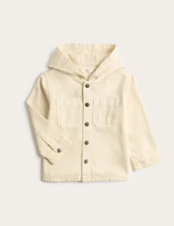 Pure Cotton Denim Hooded Shirt (2-8 Yrs)