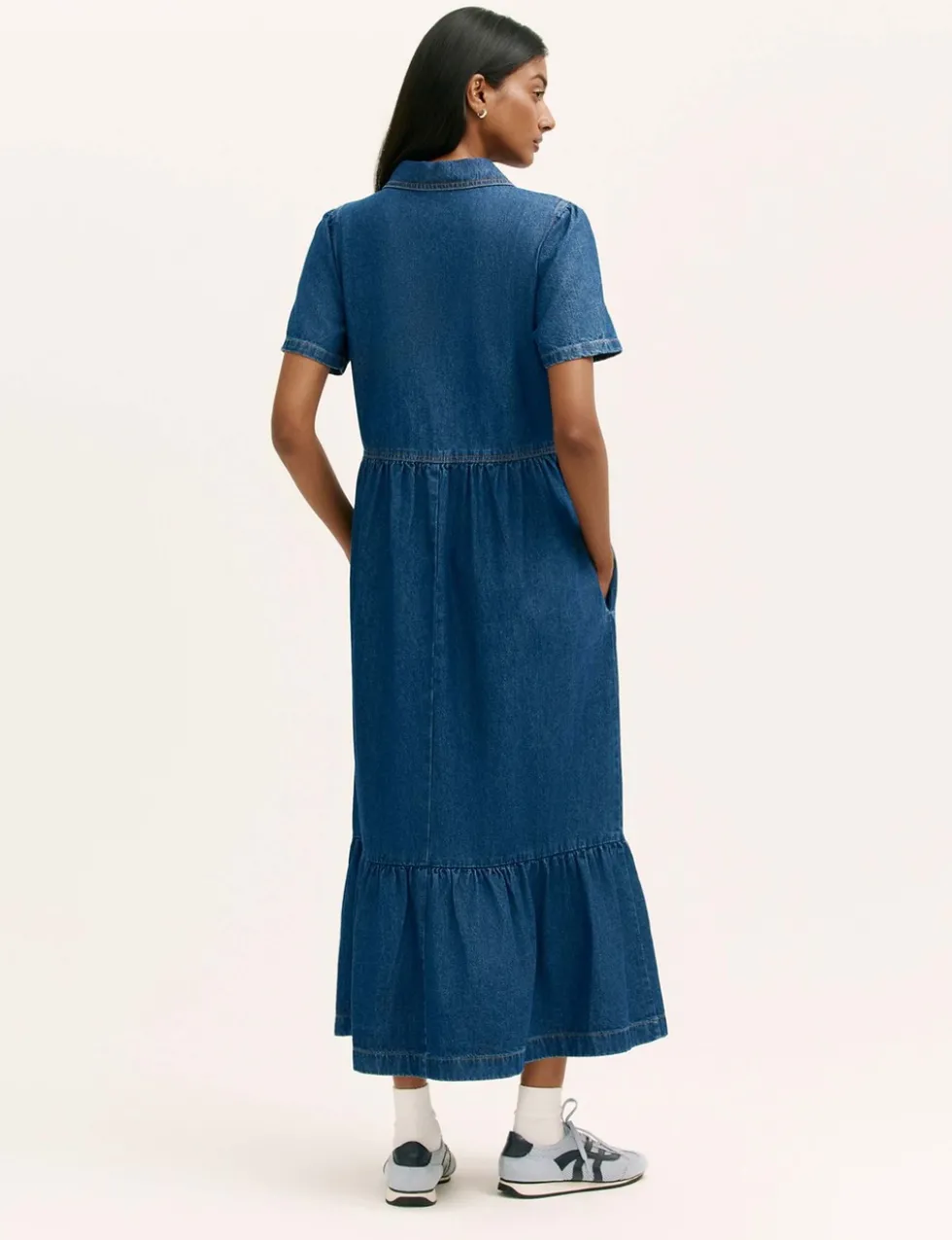Pure Cotton Denim Midi Shirt Dress