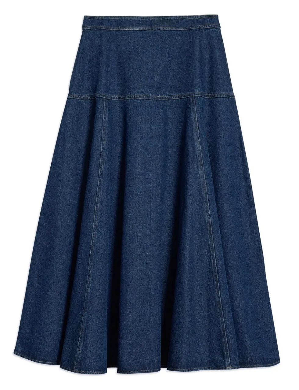 Pure Cotton Denim Midi Skirt
