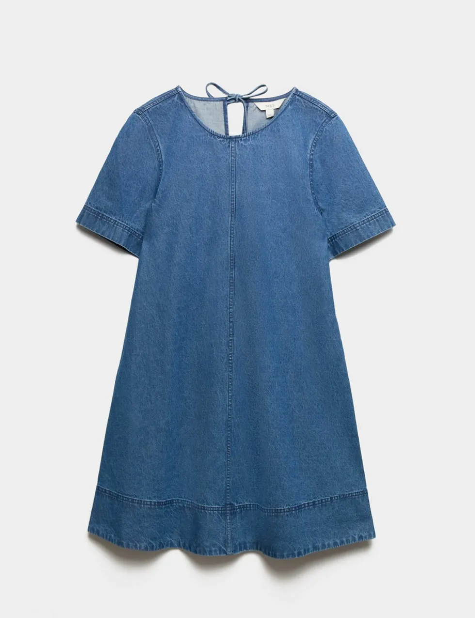 Pure Cotton Denim Mini T-Shirt Dress