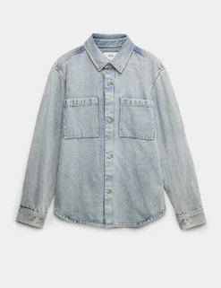 Pure Cotton Denim Overshirt