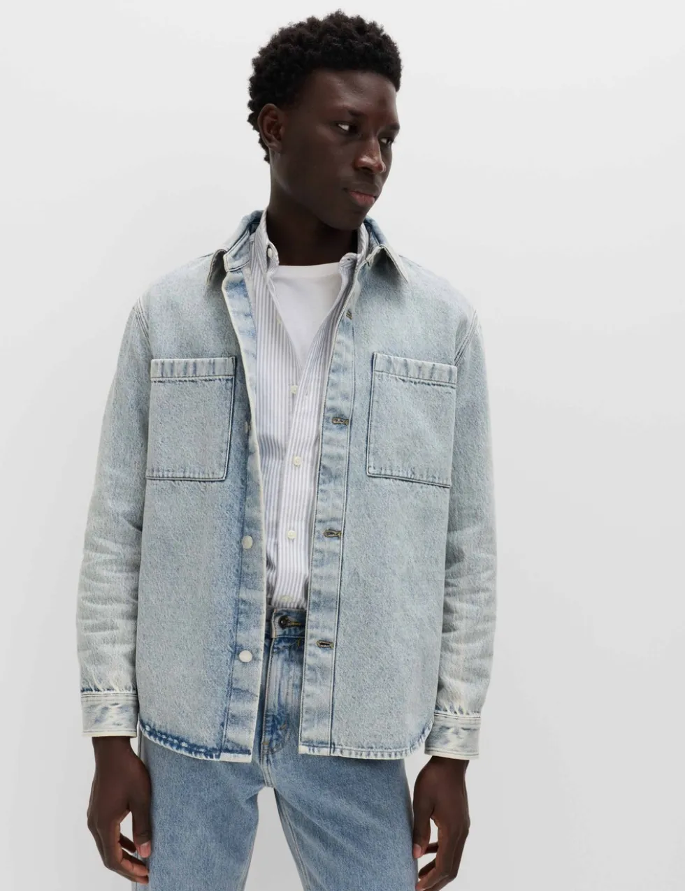 Pure Cotton Denim Overshirt