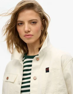 Pure Cotton Denim Relaxed Utility Jacket