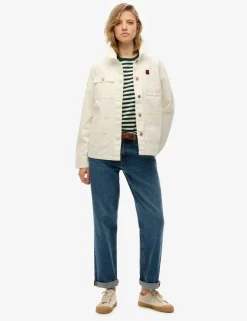 Pure Cotton Denim Relaxed Utility Jacket