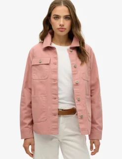 Pure Cotton Denim Relaxed Utility Jacket