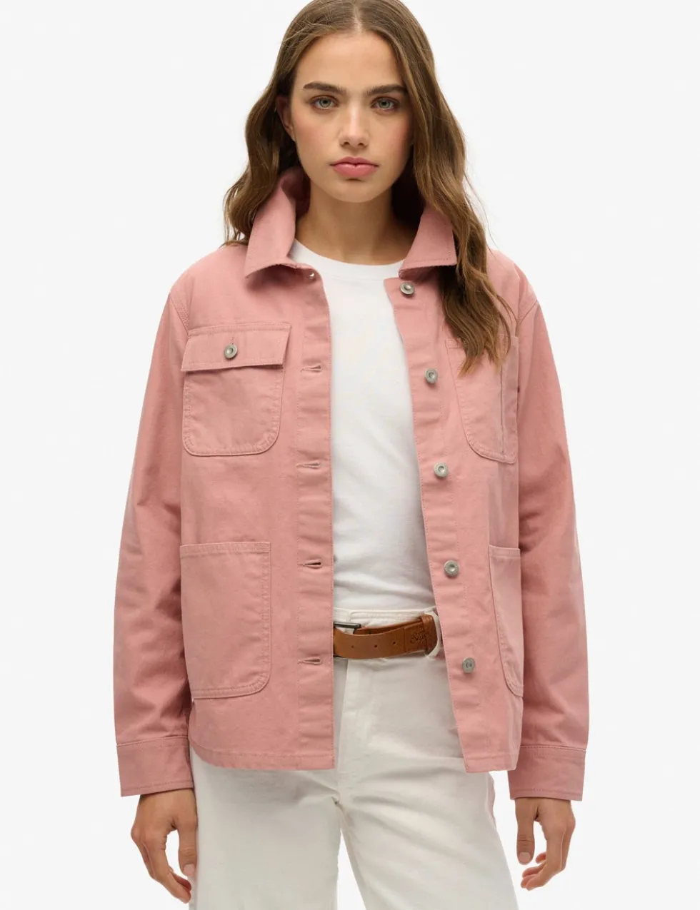 Pure Cotton Denim Relaxed Utility Jacket