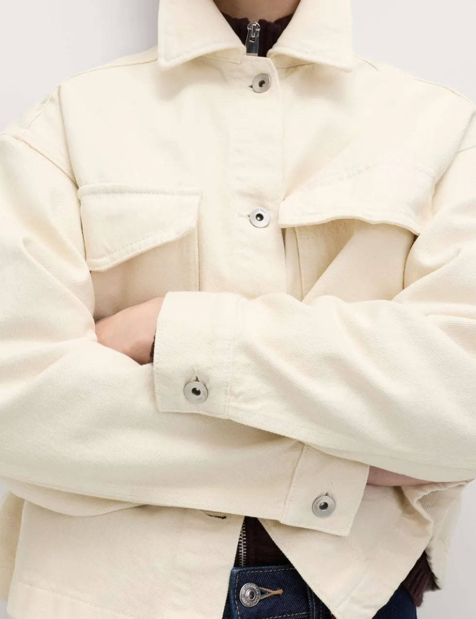 Pure Cotton Denim Relaxed Shacket