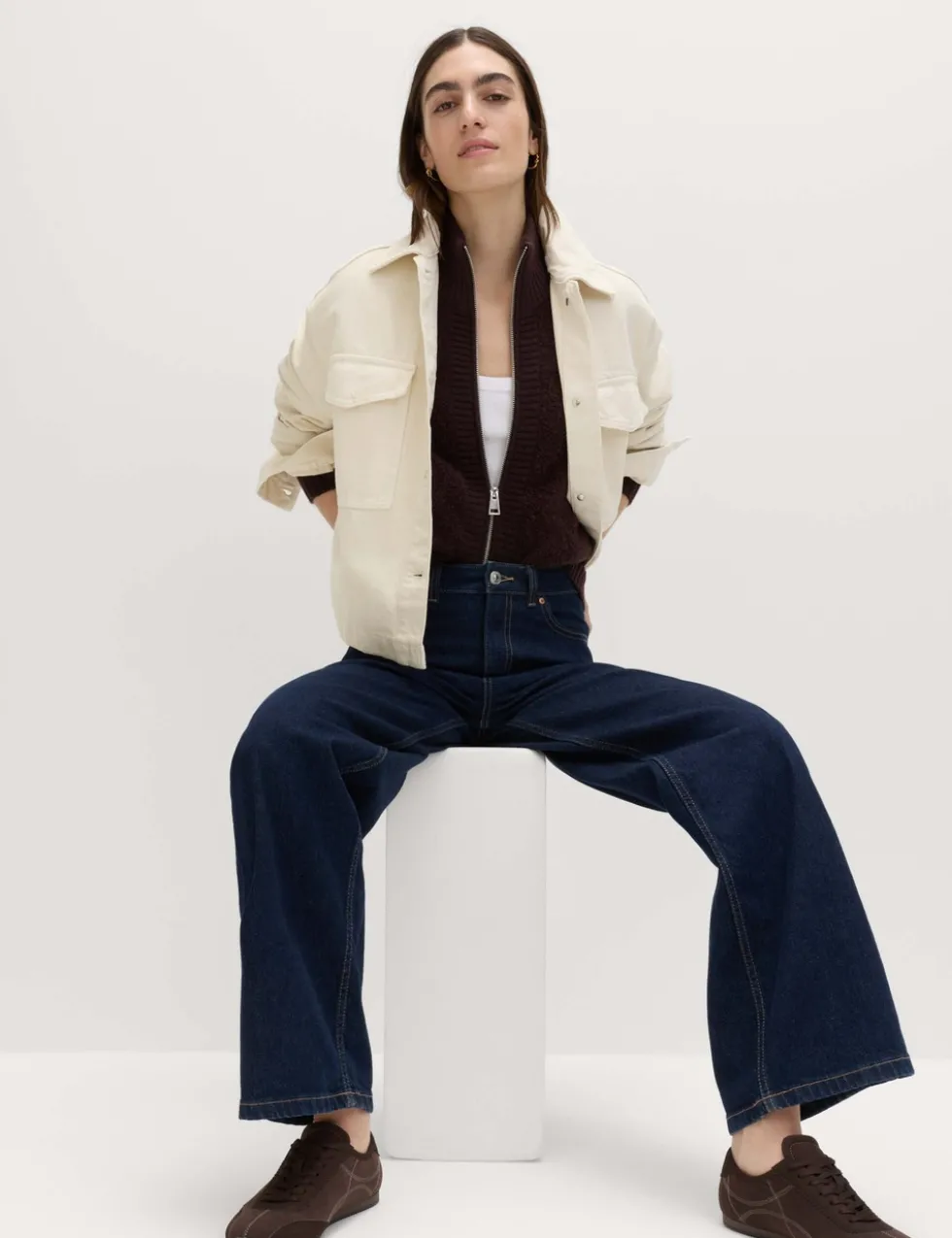Pure Cotton Denim Relaxed Shacket