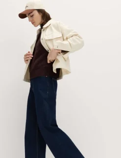 Pure Cotton Denim Relaxed Shacket