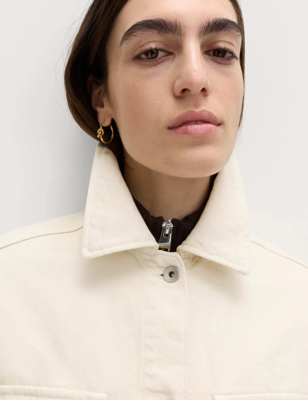 Pure Cotton Denim Relaxed Shacket