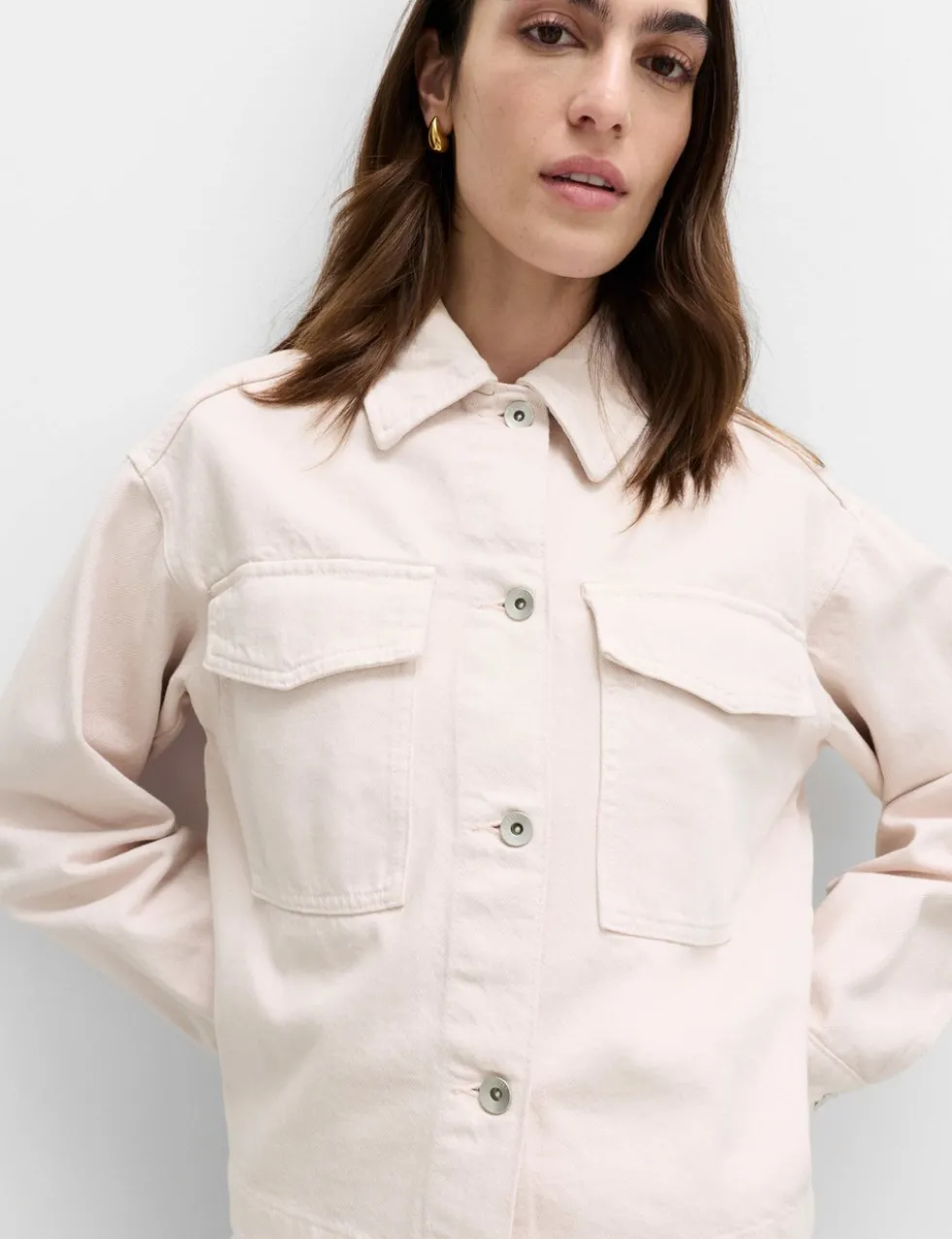 Pure Cotton Denim Shacket