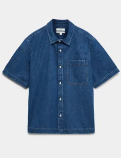 Pure Cotton Denim Short Sleeve Shirt