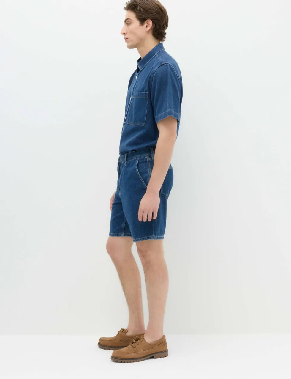 Pure Cotton Denim Short Sleeve Shirt