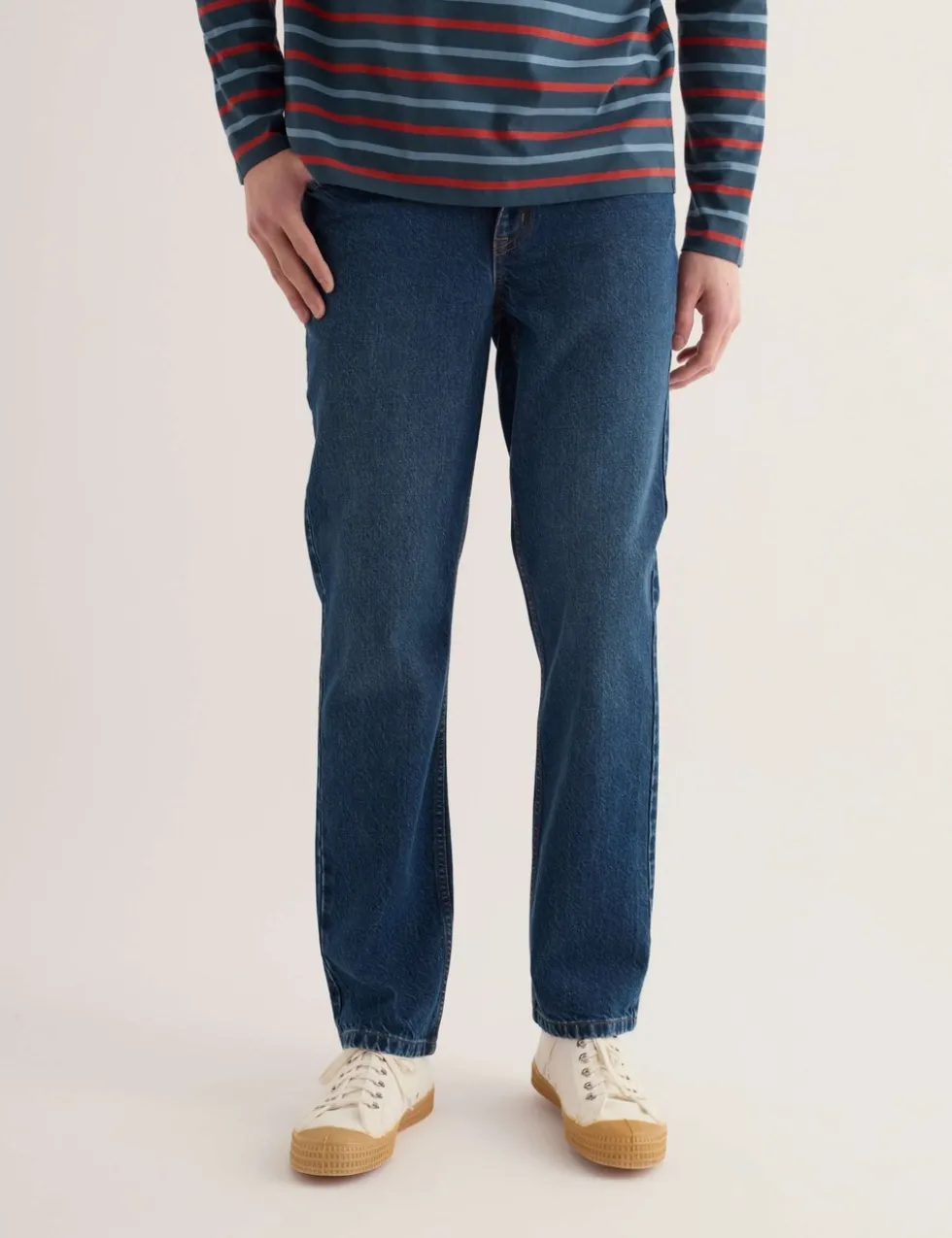 Pure Cotton Denim Straight Leg Jeans