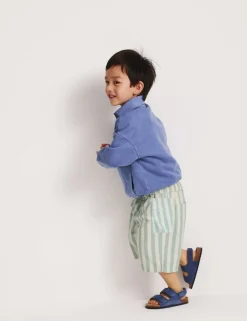 Pure Cotton Denim Striped Shorts (2-8 Yrs)