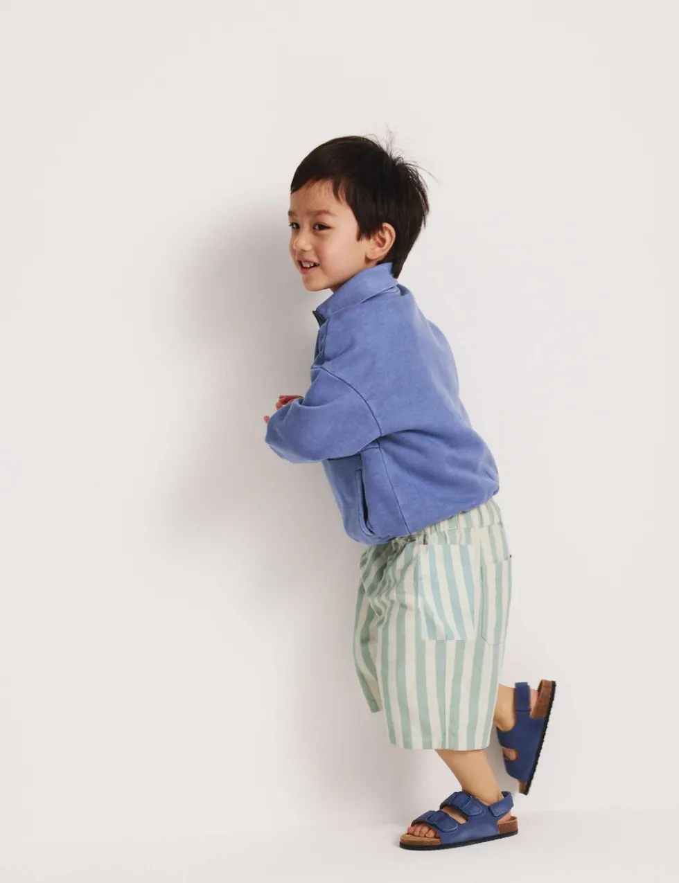 Pure Cotton Denim Striped Shorts (2-8 Yrs)