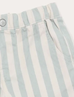 Pure Cotton Denim Striped Shorts (2-8 Yrs)